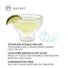Outset Stemless Margarita Glasses Double Wall, Borosilicate Glassware 2 Count