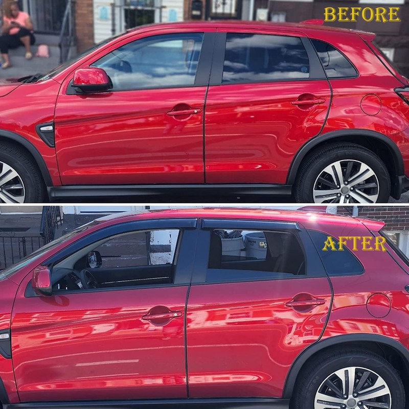 Puermto 94162 Sunproof Waterproof Side Window Wind Deflector, 4pcs Protective