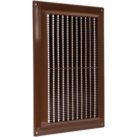 10'' x 7'' Inch / 250 x 170 mm Plastic Vent Cover - Brown - Rectangular Soffit Vent - Exhaust Ventilation Louver - Air Inlet Grille Cover - Built-in Screen Mesh - HVAC Vent Duct Cover