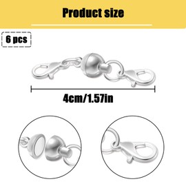 HAIKING Connector Clasp, 6 PCS Golden & Silver Magnetic Lobster Clasp for Jewelry Making (4 cm/1.57 in)