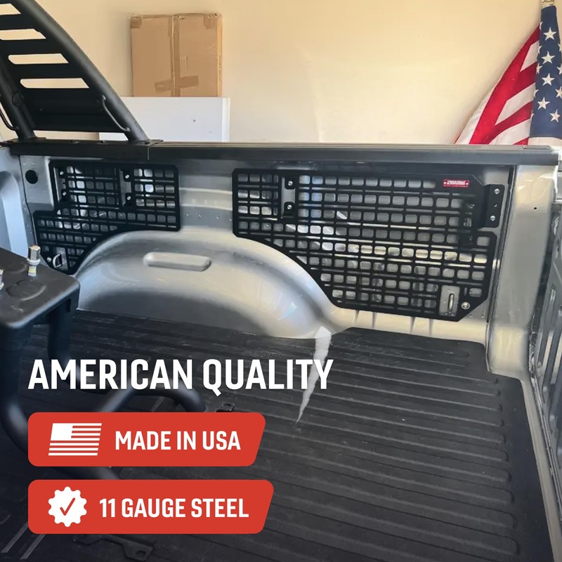 BuiltRight Industries Passenger Side Front Bedside MOLLE Panel Rack System