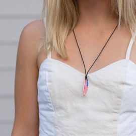 Earth Accessories Adjustable Organic Wood Surfboard Pendant Necklace - Beach Necklaces or Surfer Necklace for Women or Men