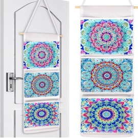 Syntego 5D DIY Mosaic Blue Mandala Hanging Door Storage Bag Diamond Painting Kit Crystal Rhinestone Decoration