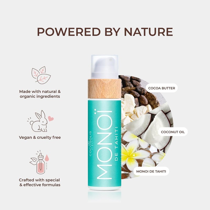 Aceite bronceador orgánico COCOSOLIS MONOI XL con vitamina E –