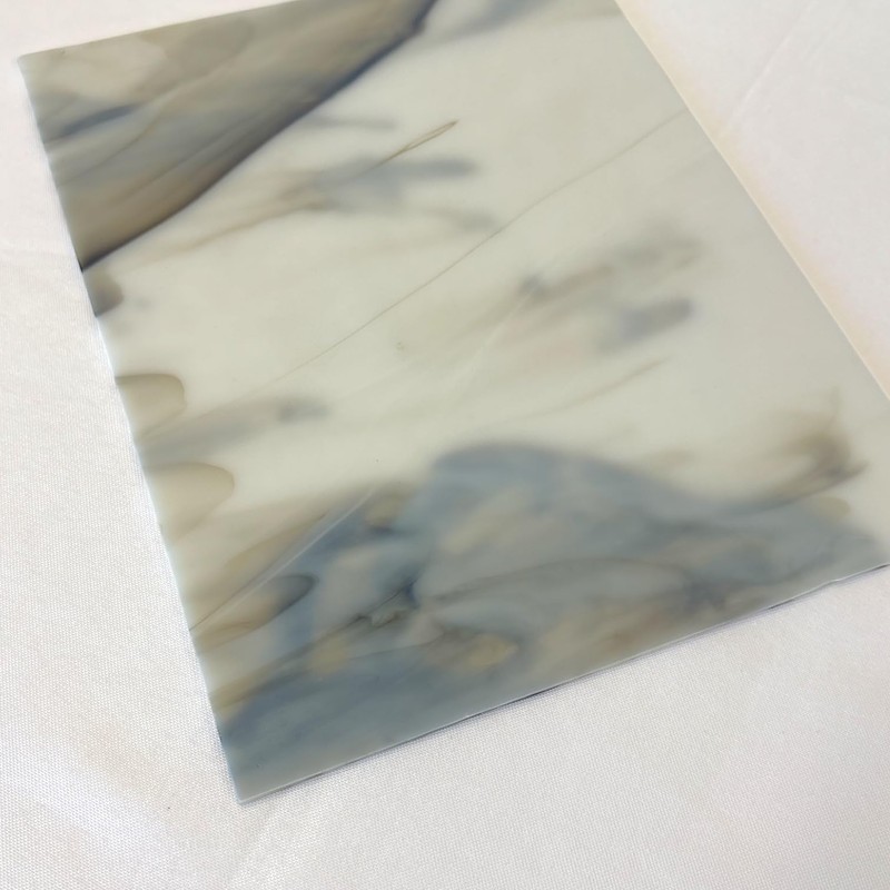 BiNARi Glass Studio 8" X 12" Medium Grey-Brown, White Opal