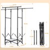 Portable Foldable Clothes Drying Rack - Adjustable Double Extendable Rods