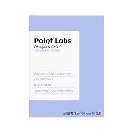 Point Labs Pet Omega 3+CoQ10 3g, 1 unit, Omega 3, 30 tablets / 포인트랩스 반려동물 오메가3+코큐텐 3g, 1개, 오메가3, 30정