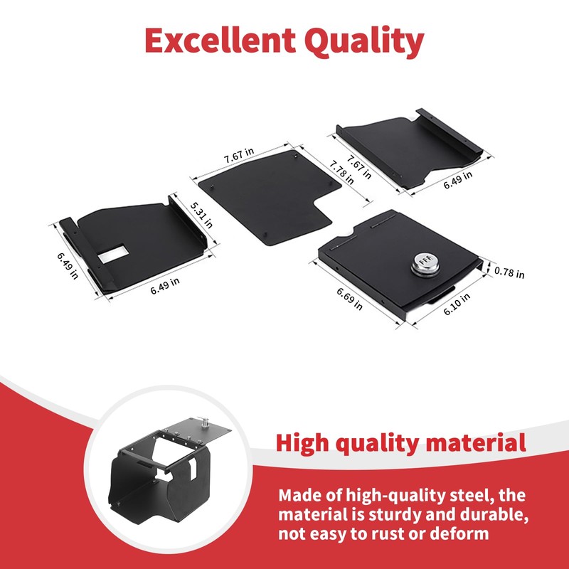 Linskip Console Valuables Safe Compatible with 2018-2024 Jeep Wrangler JL