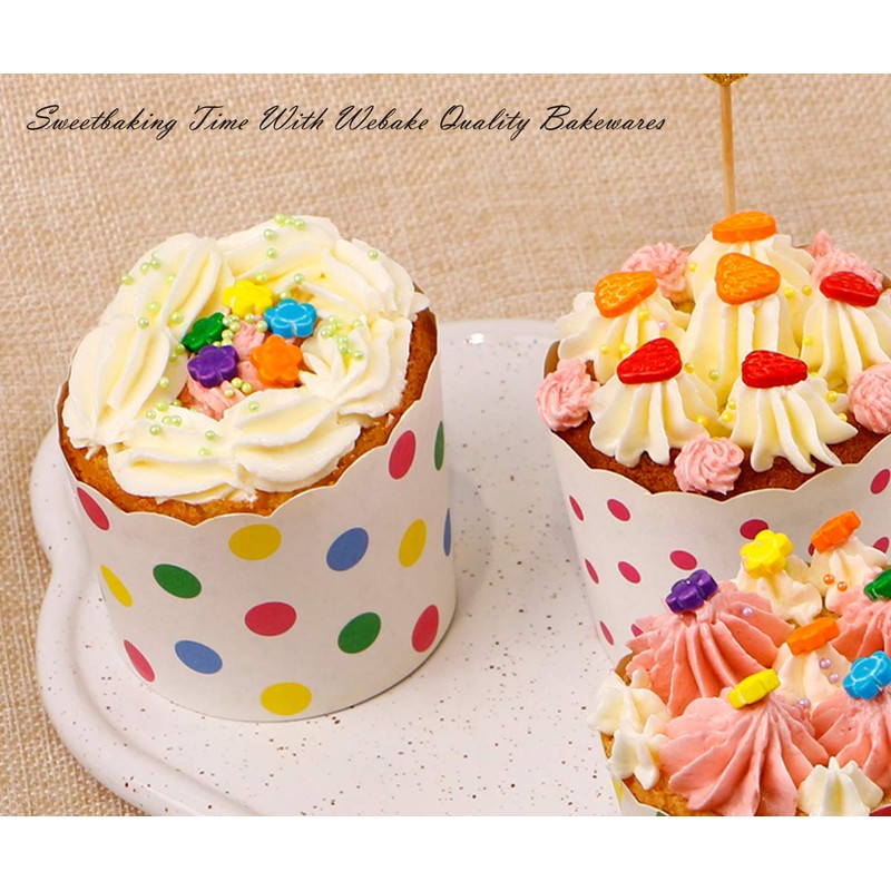 Webake Large Paper Baking Cup, 6oz Disposable Cupcake Muffin Cases,