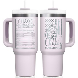Laser Engraving 40 OZ Chaos Coordinator Tumbler with Handle - Chaos Coordinator Gifts for Women - Chaos Coordinator Cup - Chaos Coordinator Water Bottle