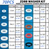 ZDBB 70 Pcs Plumbing Silicone Gasket Assortment Kit VMQ Silicone