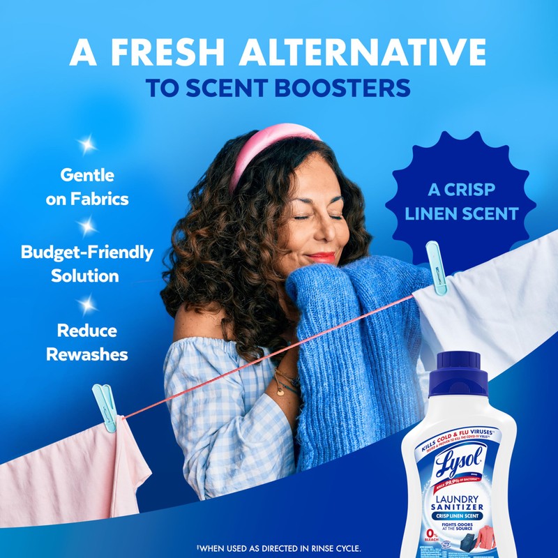 Lysol Disinfectant Laundry Sanitizer & Scent Booster, Laundry Detergent Additive,