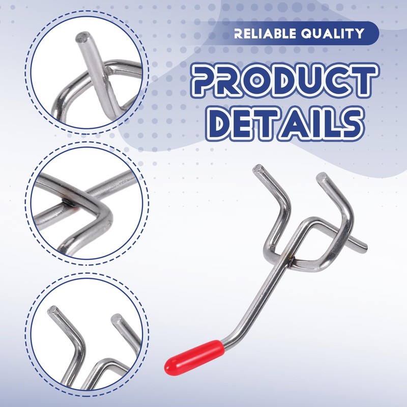 xelea 25x Single Pegboard Hooks 50mm Board Slat Wall Retail