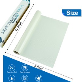 KISSWILL Mesh Hole HTV Heat Transfer Vinyl - 12 Inch x 5 Feet PU Perforated Mesh Iron on Vinyl Rolls for T-shir, Mesh Vinyl HTV for DIY Clothing (White)