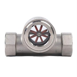 1" NPT Stainless Steel 304 Sight Water Flow Indicator Plastic Impeller 362Psi (1" NPT) (1" NPT)