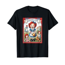 Children's Rag Doll Story Raggedy Ann Stories T-Shirt, Small, Black