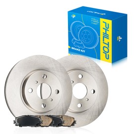 PHILTOP Front Brake Pads and Rotors kit Fit for Toyota 2007-2018 Yaris, 10” Brake kit Front Brakes Rotors Automotive Replacement Brake kits