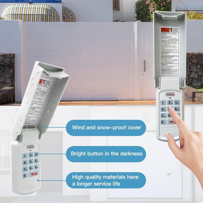 Garage Door Opener Wireless Keyless Keypad Replacement Fit for Chamberlain/Craftsman/LiftMaster