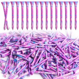 T-711 Bamboo Golf Tees, Stylish, Long Tees, 2.8 inches (70 mm) & 3.3 inches (83 mm), Choose from 2 Sizes, 50 Pieces, 60 Pieces, 100 Pieces, 200 Pieces, Large Capacity Pack, Nice Colors, Durable