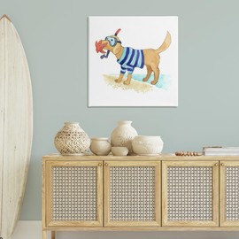 Stupell Industries Sandy Dog with Snorkel Canvas Wall Art Design by Geoff Allen, 36 x 36