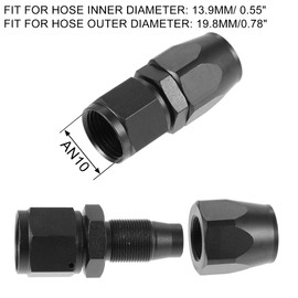 X AUTOHAUX 4 pieces AN10 straight 2 pieces AN10 90 degree swivel hose end fitting black