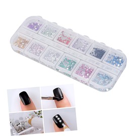 SAFIGLE Nail Glitter Rhinestones Color Mixed Decorations for Nail Art with Clear Container and DIY Manicure