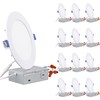 TORCHSTAR Basic Series 12-Pack 6 Inch Ultra-Thin LED Recessed Lighting