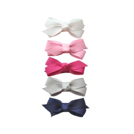 Baby Wisp 5 Grosgrain Boutique Hair Bows Baby Girls Toddlers - Prep Girl Gift Set