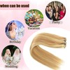 Human Hair Clip in Extensions Dark Blonde Highlighted Bleach Blond