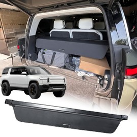 Volcaner Cargo Cover for Rivian R1S Accessories, for Rivian R1S Retractable Cargo Cover Privacy Security Screen Luggage Shield Shade Trunk Cover Accessories for Rivian R1S