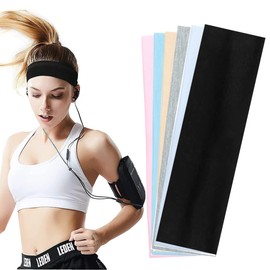 SGERUFZ 6 Stück Stirnbänder für Damen, rutschfest, trendige elastische Haarbänder, Workout, Schweiß, weiches Baumwolltuch-Stirnband