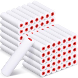Nuogo 120 Pcs 6 Inch Foam Paint Roller Mini High Density Foam Roller Refills Paint Edger Tool for Walls Brings Smooth Finishes Flat Surfaces (White)