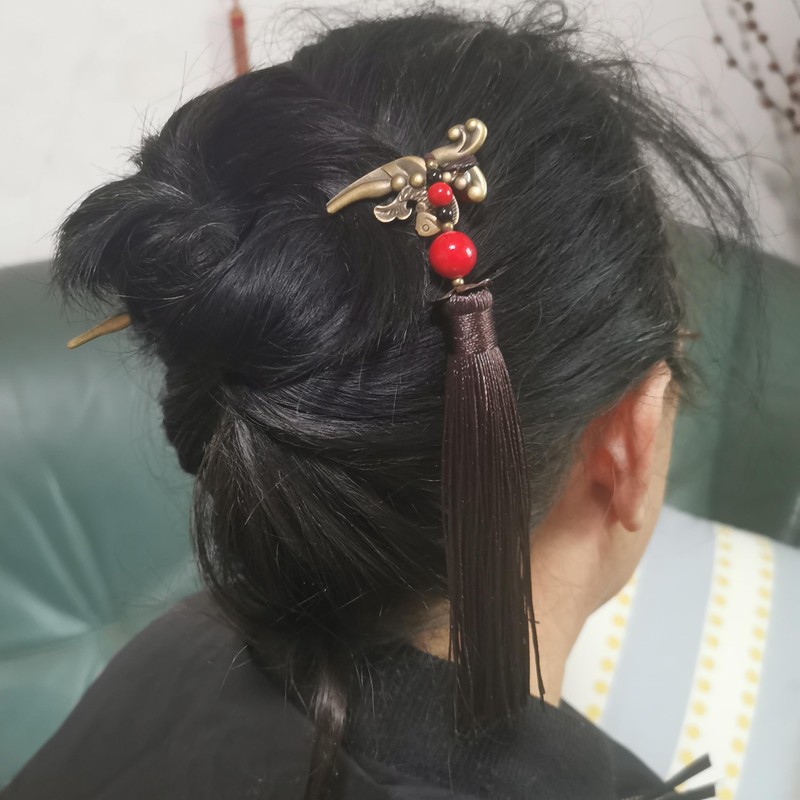 Hairpin Clip, Metal, Single Insert, Everyday Use, Natural Stone, Chinese