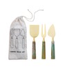 Creative Co-Op 3-Piece Stainless Steel Cheese Knife Set with Resin
