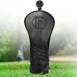 3pc Golf Headcovers Set (1FUT)/Single Golf Wood Cover Set Golf Driver Cover Fairway Wood Utility Black (F(Single)