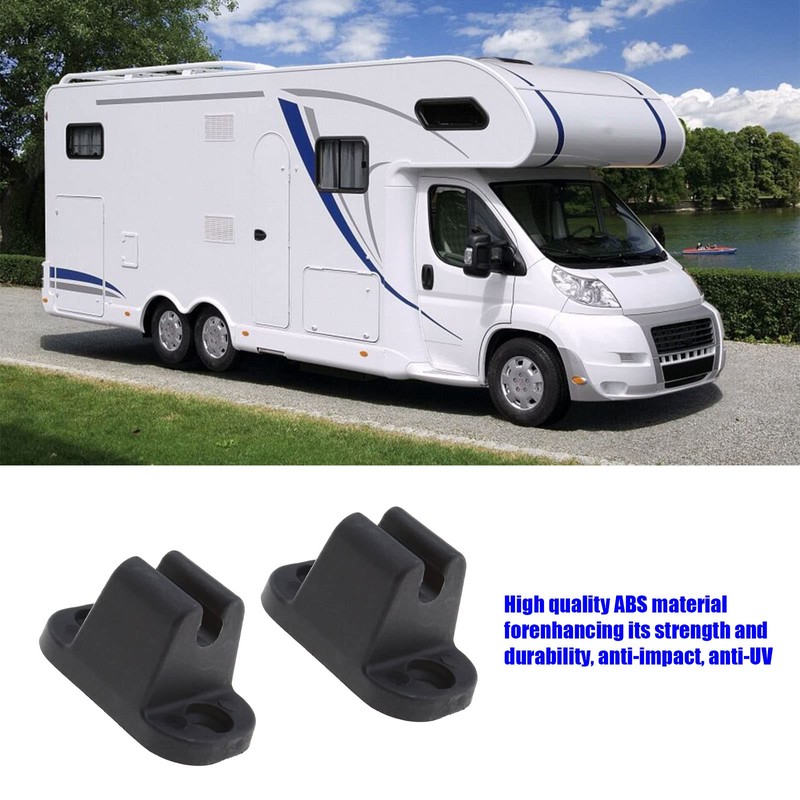 OTOTEC 2 x Türhalter-Set, T-Form, Türstopper, Halter-Set, schwarzer Kunststoff, für