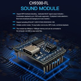 XLW Voice Playback Module,16M Sound Board MP3 Music Player with Speaker,DC3.6-5.2V,USB Downloadable 10 IO Trigger Serial Port Control for Voice Prompts, Broadcast Device Factory, Xmas DIY-5 Pack