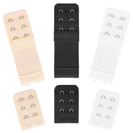 Lusofie 6 Pieces Bra Extenders 2 Hooks 3 Row Soft and Comfortable Elastic Bra Strap Extender Bra Extender for Women Lady(Skin, White, Black)