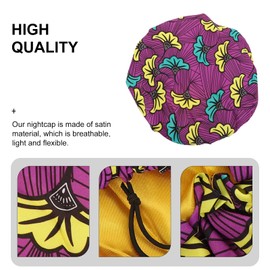 Healvian Adjustable Satin Bonnet Hair Cover Sleep Hat for Hair Ergonomic Design Comfortable Non- Headscarf Cap