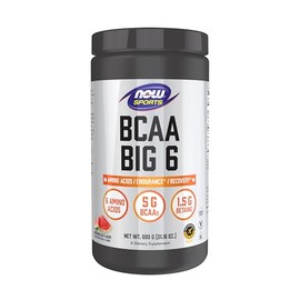 NOW Sports, BCAA Big 6, Watermelon Flavor, 600g                                                                                                       