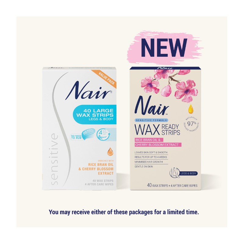 Nair Sensitive Large Wax Strips 40 Pack