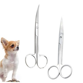 Baluue 1set Pet Hair Shaper Pet Hair Scissors Silver 2pcs