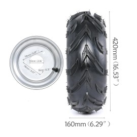 Unbranded 2pc 16x8-7 Tires Wheels Rims 3 Stud 16x8x7 ATV Quad Go Kart Taotao Coolster 125