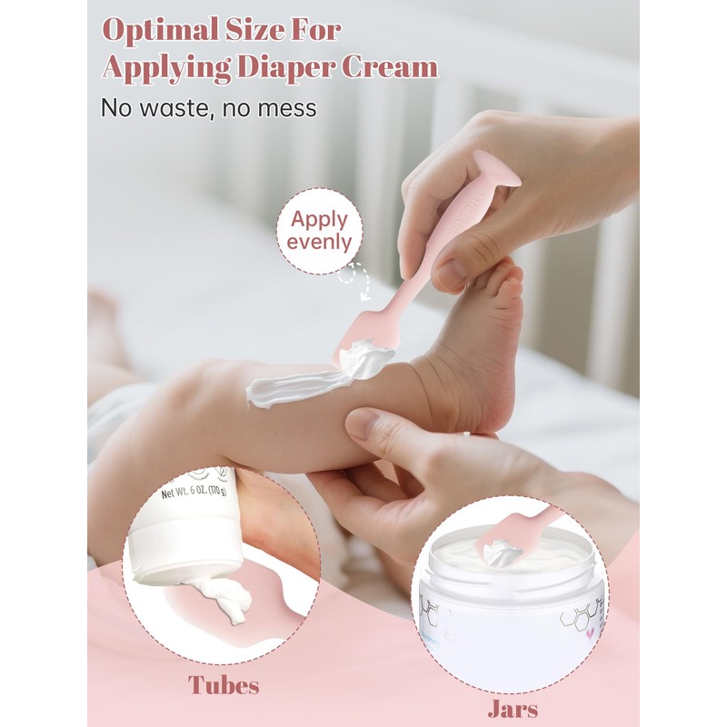 LOTBILL Diaper Cream Spatula, 2 Pack Butt Spatula Baby, Silicone