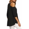Afibi Womens Cold Shoulder 3/4 Sleeve Swing Tunic Tops For