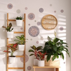 Condessacity Wall Sticker Stylish Creative Circular Image Wall Sticker Removable Scandinavian Wall Paper Waterproof Wall Decor Cafe Style Living Room Bedroom Wall Decor