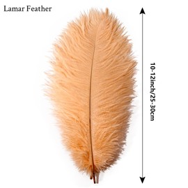 Lamar 20Pcs 10-12'' Champagne Ostrich Feathers for Wedding Centerpieces, Crafts, Carnival, Gifts, Party Decor, Floral Arrangement, Bohemian Home Decor (Champagne)