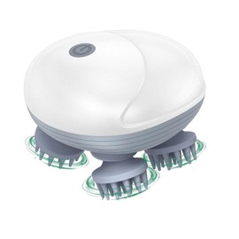 ORIA Electric Scalp Massager, Portable Head Massager, Rechargeable Head Scratcher with 4 Removable Massage Claws, 96 Massage Nodes, for Women Men Stress Relief, Full Body Relaxation, White