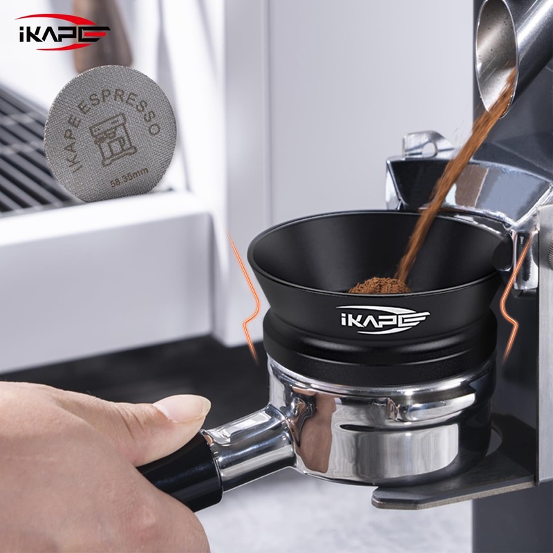 IKAPE 58 mm Espresso Dosing Funnel, Magnetic Dosing Funnel with
