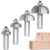 Akylin 4pcs Cove Router Bit Set,1/2" Shank,Radius 3/16",1/4",7/16", and 9/16",Cove